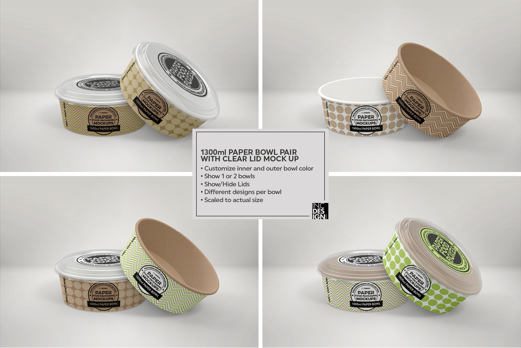 Download VOL.8 Food Box Packaging MockUps (133568) | Branding | Design Bundles