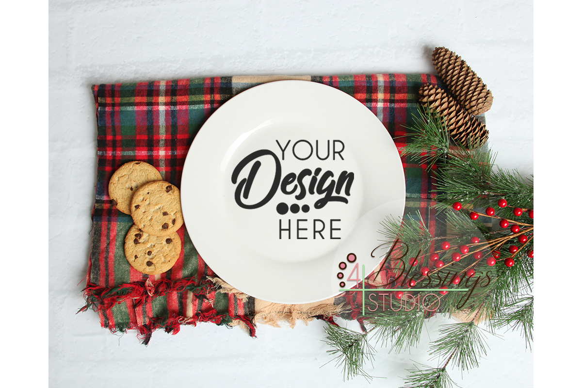 Download Plate Mockup, Christmas Mockup, Cookie Plate Mock Up (151118) | Mock Ups | Design Bundles