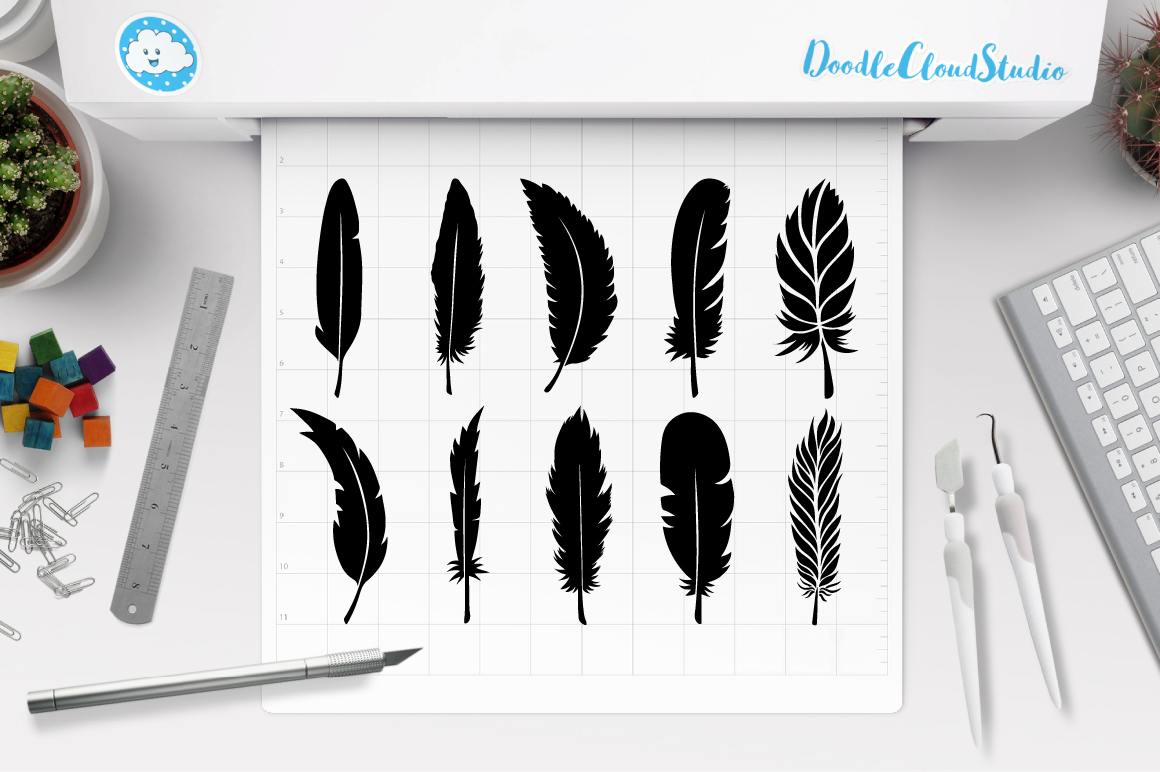 Download Feather SVG, Boho Feathers, Feathers Bundle SVG files.