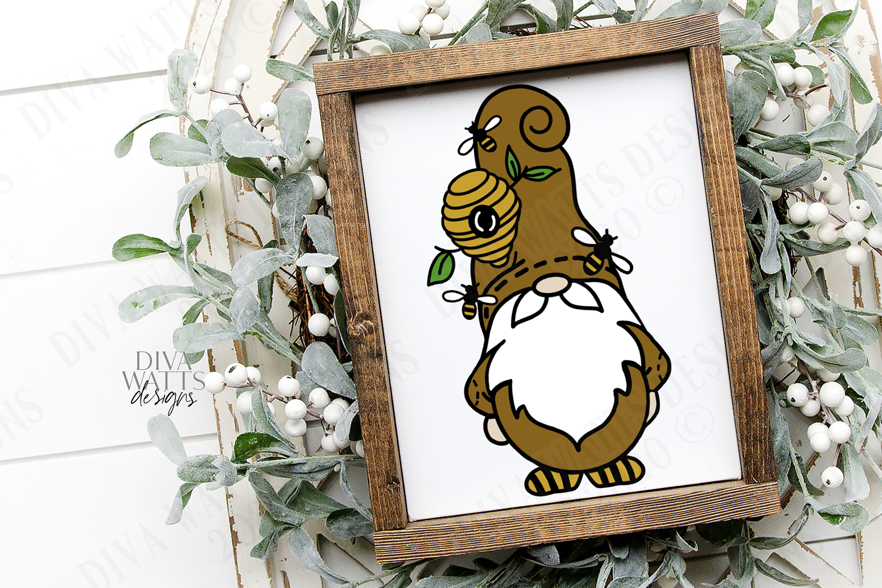 Download Farmhouse Bumble Bee Gnome - Hive Skep Bees Buzz - SVG PNG