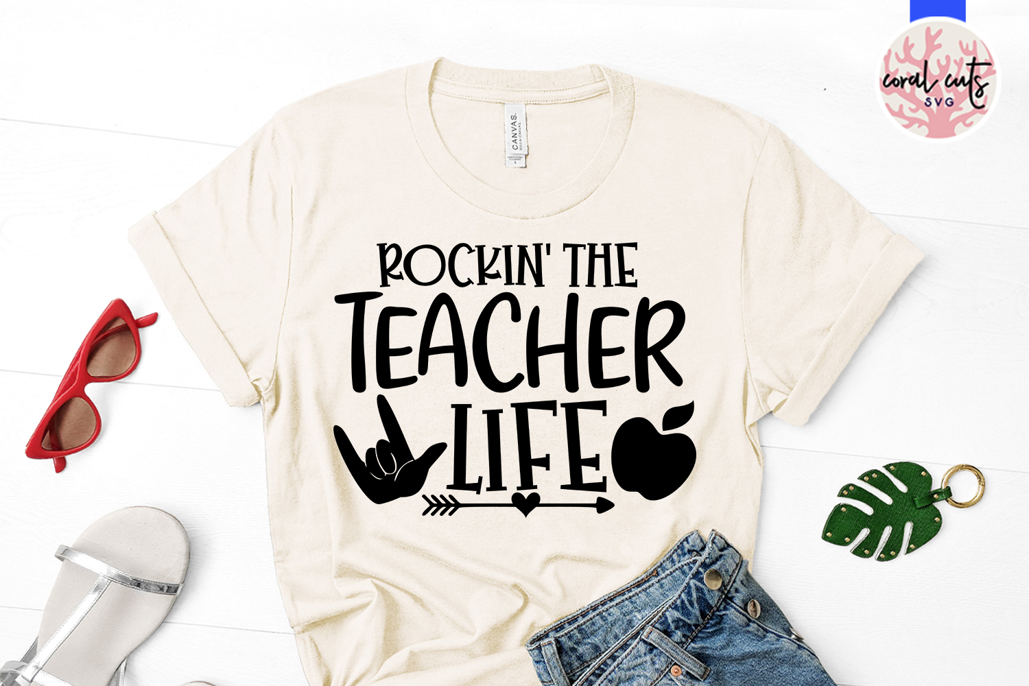 Download Rockin the teacher life - Teacher SVG EPS DXF PNG Cut File (257630) | Cut Files | Design Bundles