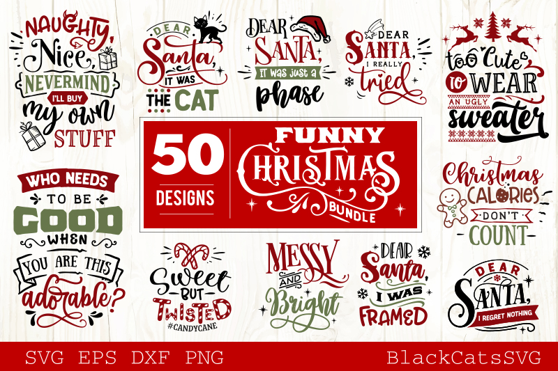 Funny Christmas SVG Bundle 50 designs (352888)  SVGs  Design Bundles