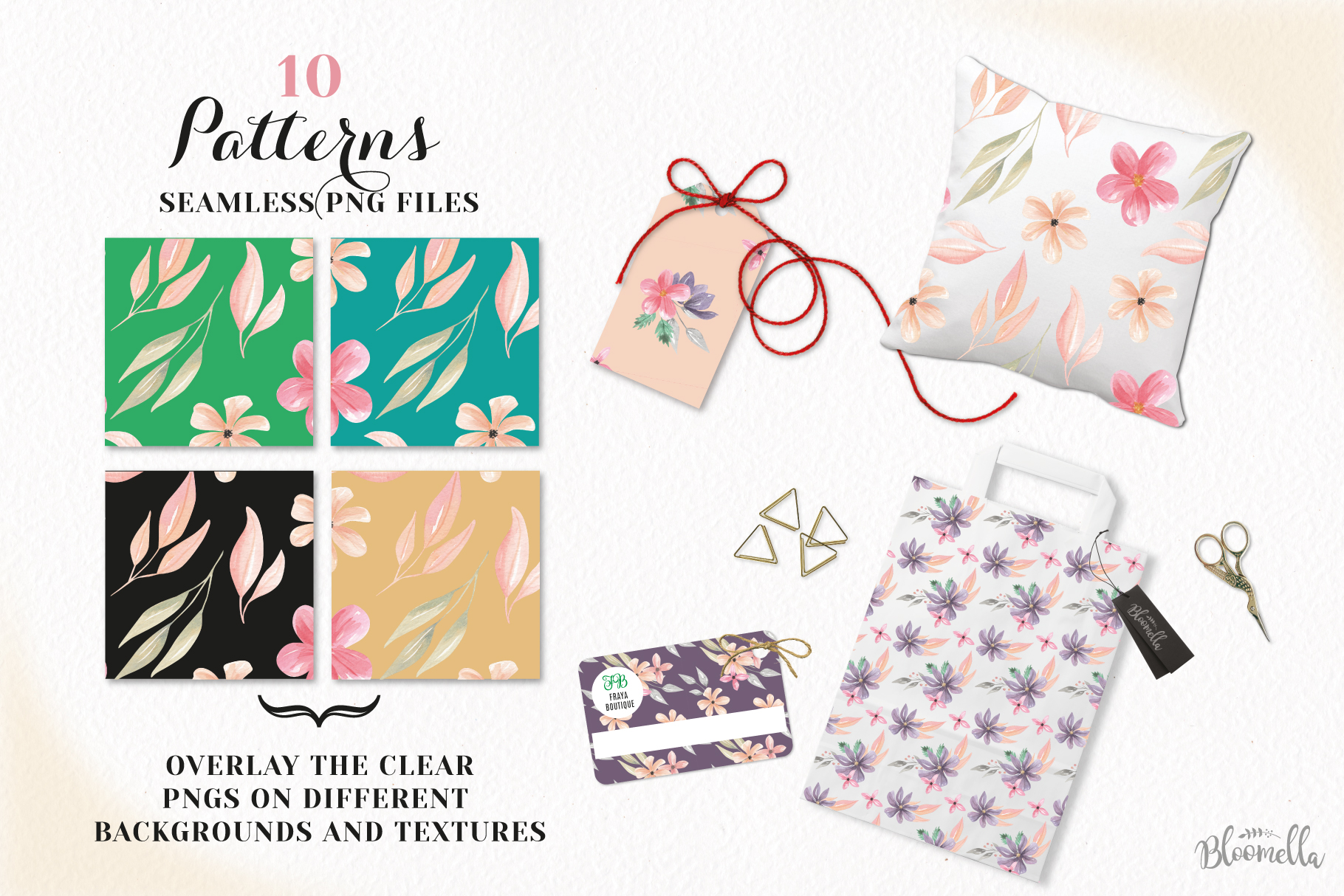 Floral Seamless Patterns Pretty Flower Pink Digital Papers