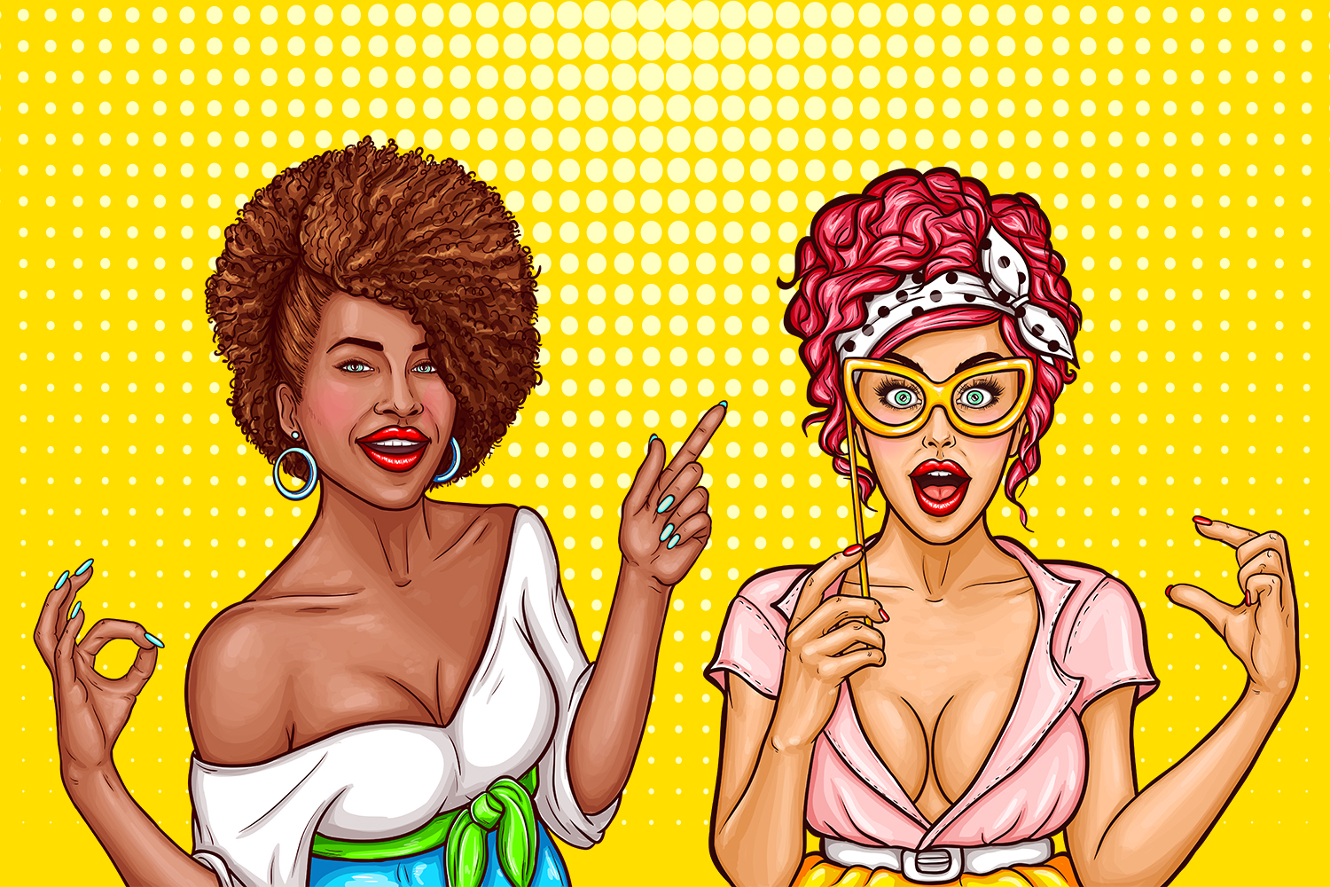 Download Pop Art Girls (131999) | Illustrations | Design Bundles