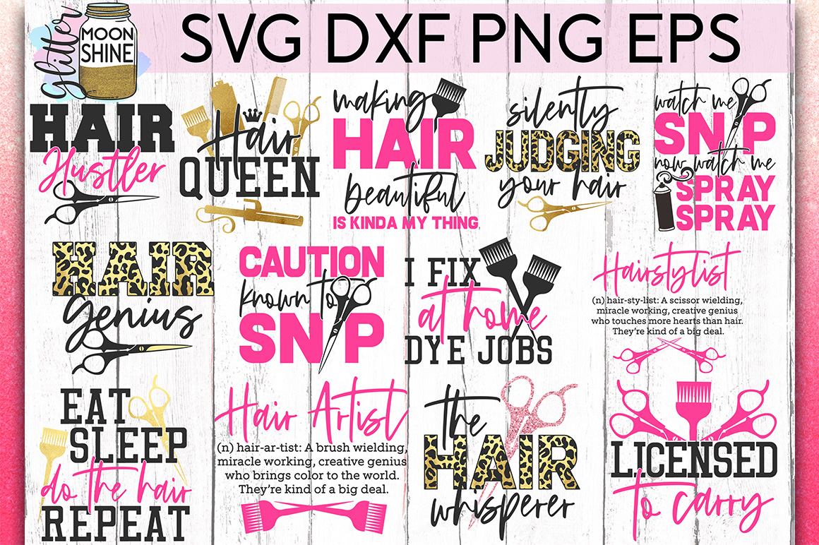 Hairstylist Bundle Of Svg Dxf Png Eps Cutting Files
