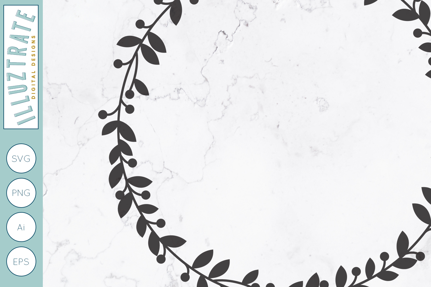 Download Leafy Wreath SVG Cut File | Wedding Wreath Design