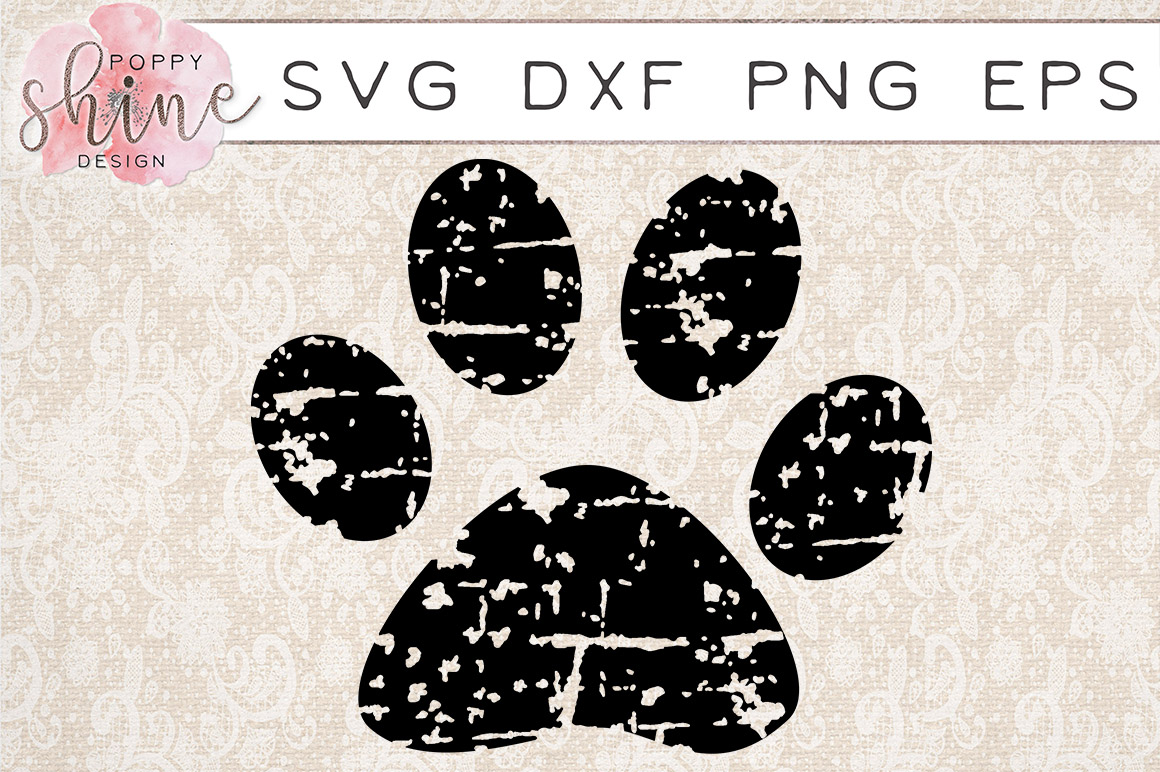 Download Distressed Paw Print SVG PNG EPS DXF Cutting Files (99636 ...