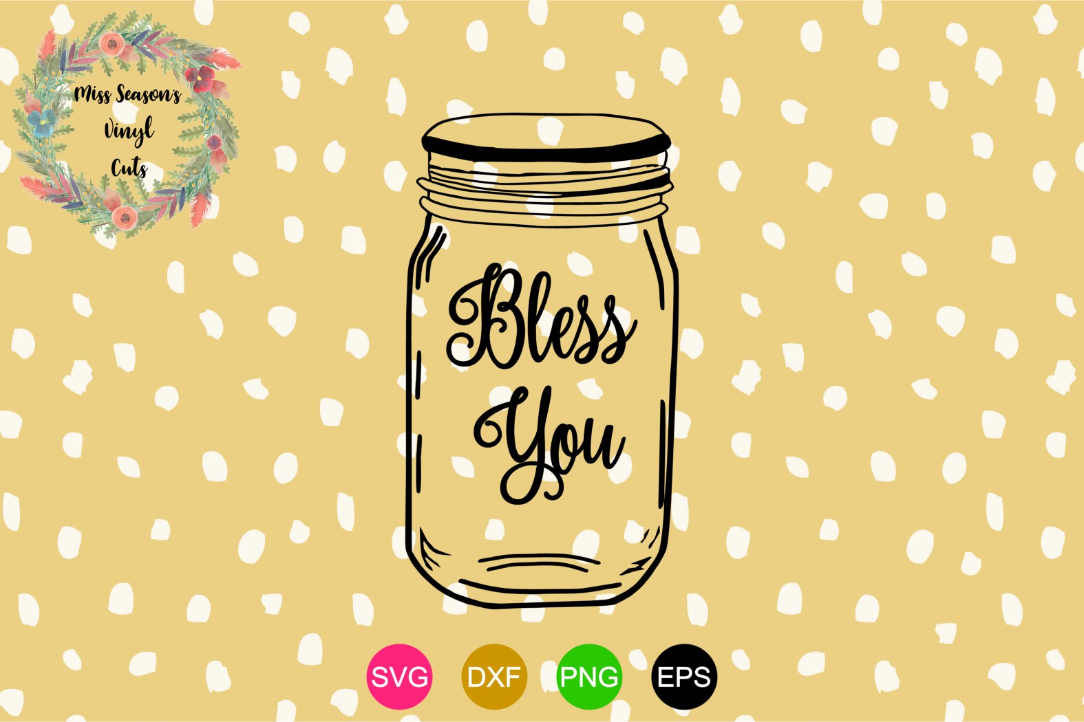 Bless You Mason Jar (331962) SVGs Design Bundles