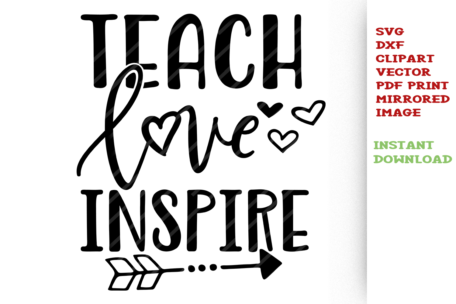 Download Teach Love Inspire SVG Teacher svg Back to school cut files