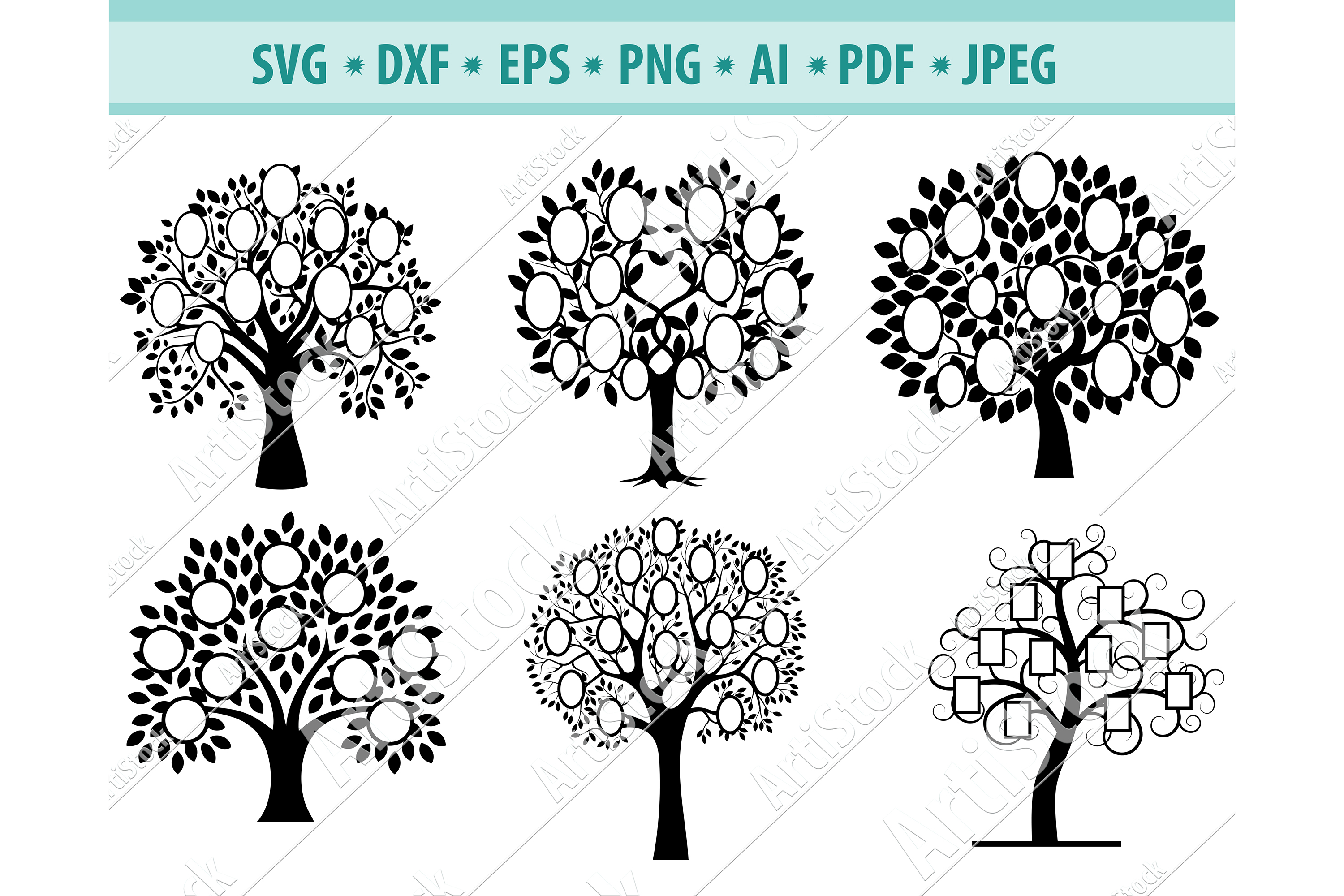 Download Tree svg, Tree clipart, Family tree Png, Nature Dxf, Eps