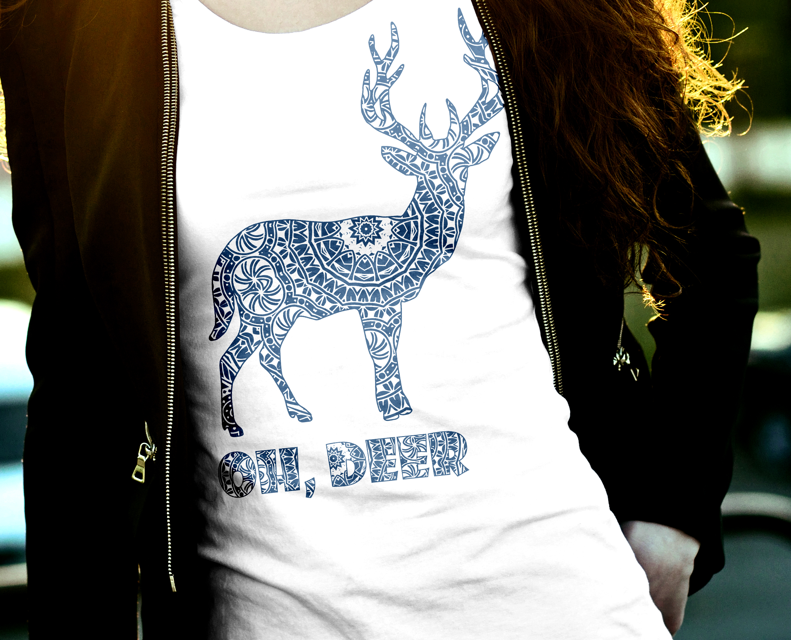 Download Deer Mandala Svg: 'OH DEER SVG' Zentangle Deer Svg
