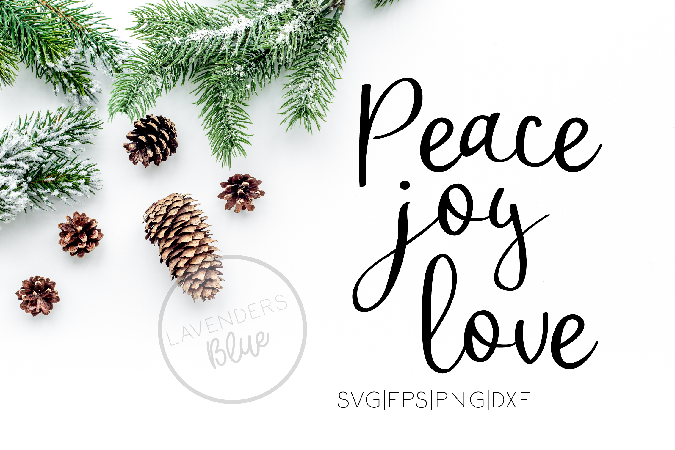Download Peace, Joy, Love Christmas Quote Cut Out - SVG EPS PNG DXF