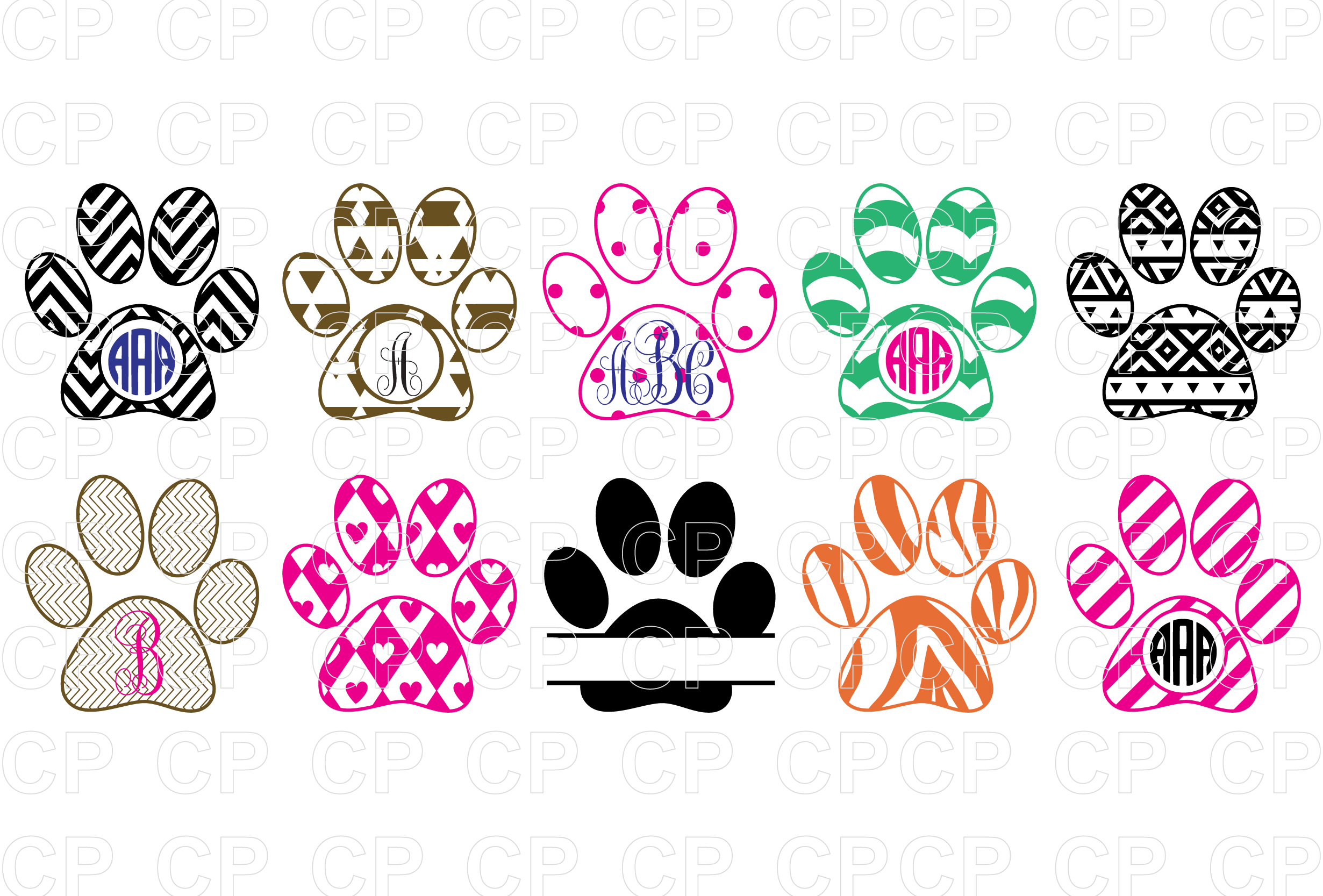 Download Paw Print Bundle SVG Cut Files, Paw Clipart