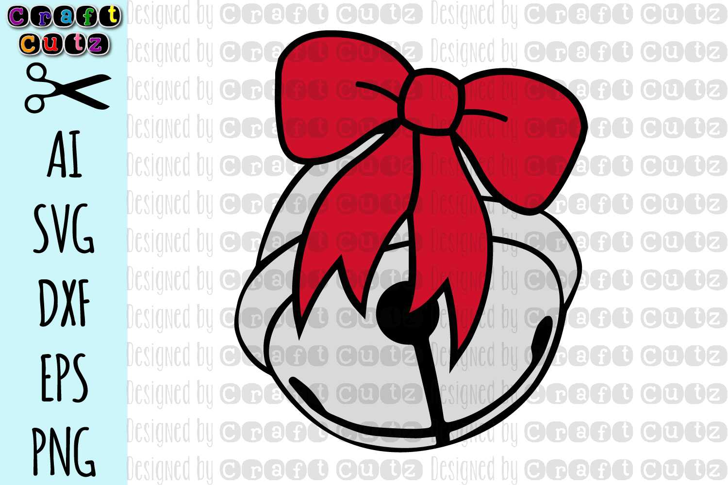 Santa Bell, Christmas Bell, Christmas Bow, Christmas svg example image 1.