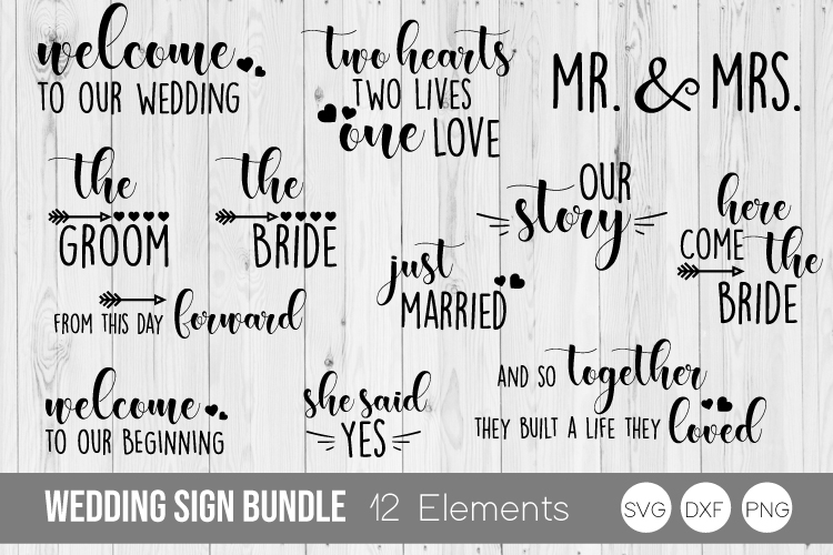 Download Wedding Sign Bundle SVG Cut Files