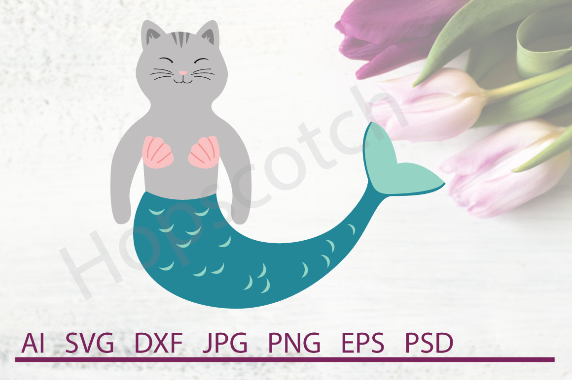 Cat SVG, Mermaid SVG, DXF File, Cuttable File (102621) | SVGs | Design