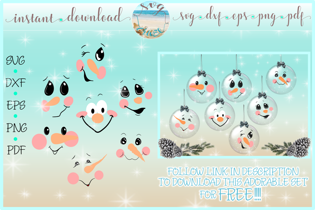 Download Snowman Face Bundle SVG Dxf Eps Png PDF Files for Cricut