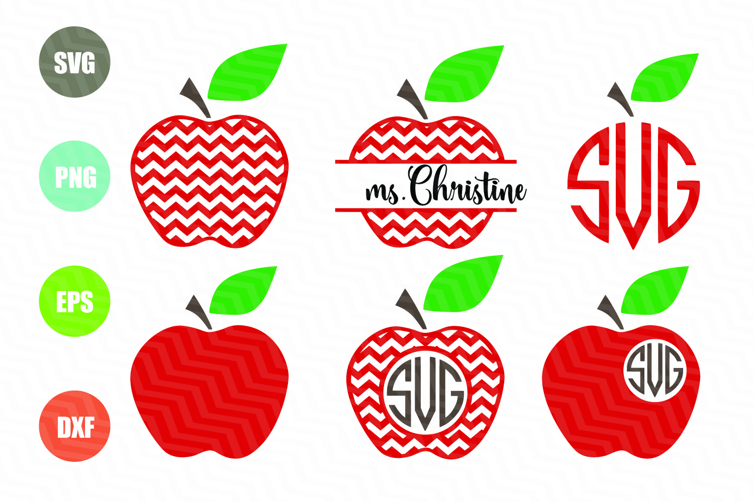 Download Chevron Apple SVG Apple Monogram SVG Teacher SVG