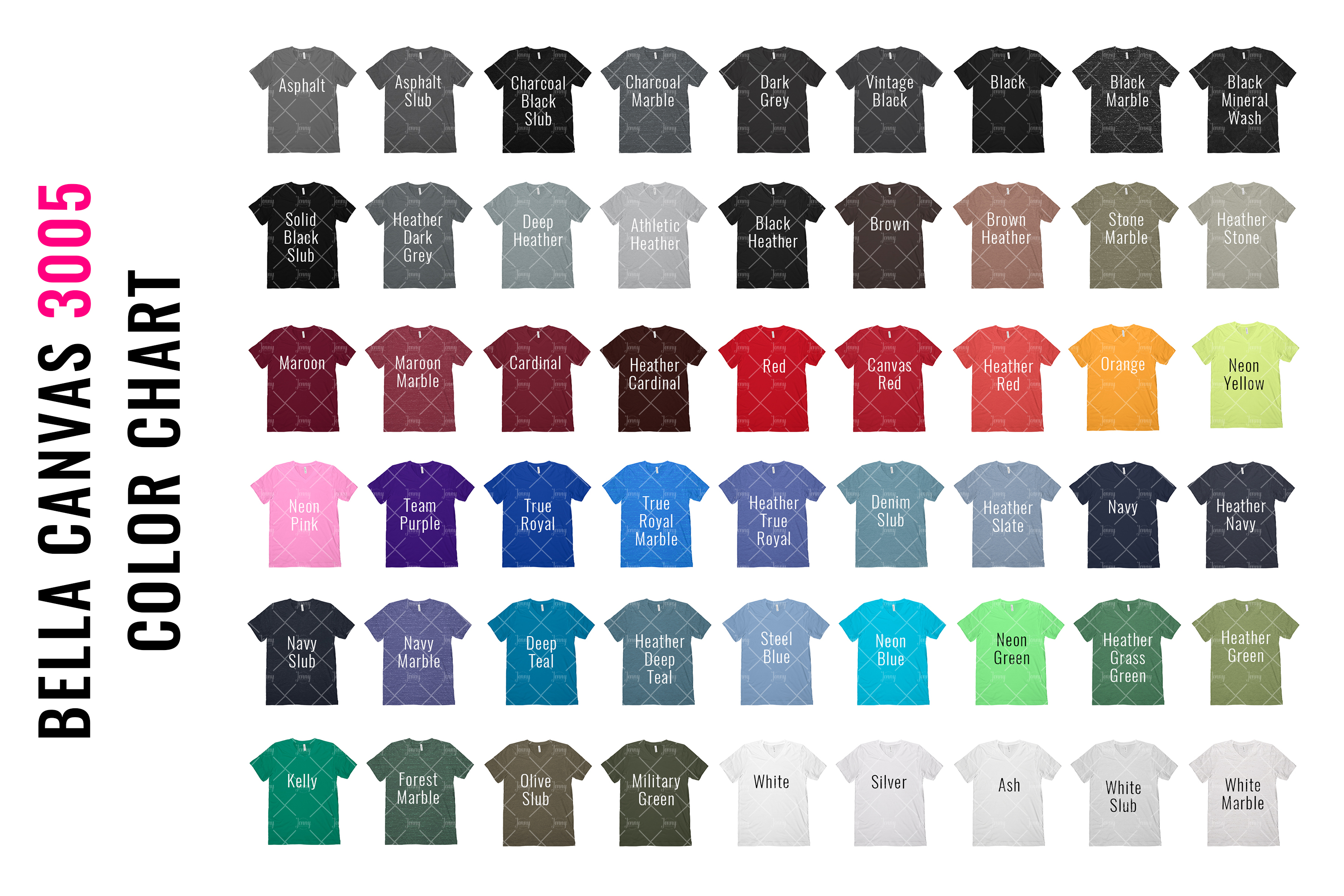 bella canvas tees colors