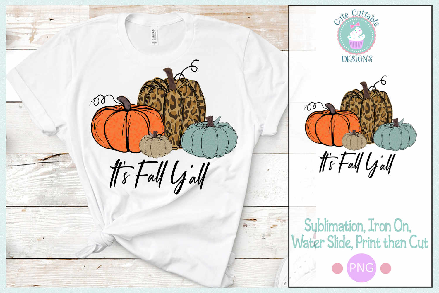Download It's Fall Y'all Sublimation Cheetah Pumpkin Design PNG ...