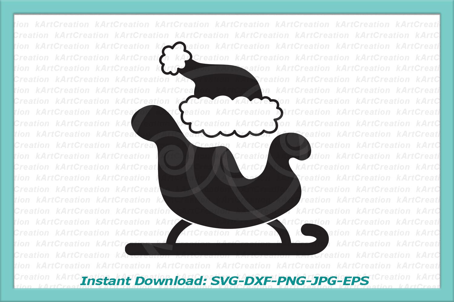Download Santa hat in sleigh Christmas svg dxf cutting digital file ...