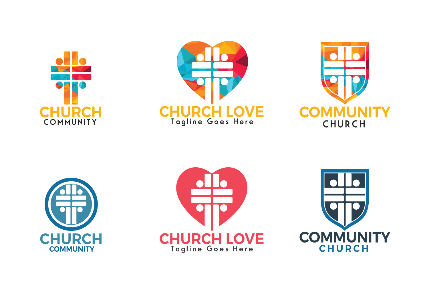 Community Church logo design. Christian people logo design. (176300