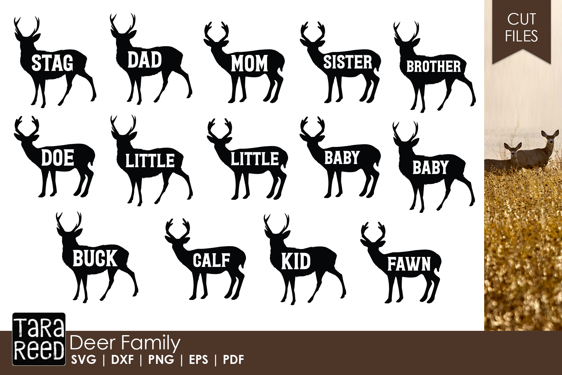 Deer Family Family SVG And Cut Files For Crafters 156196 Cut 