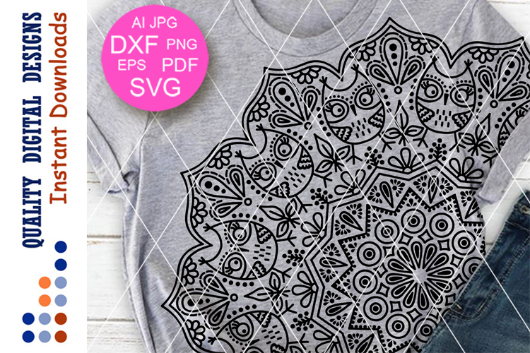 Owl Mandala svg Animal Mandala wall art (320706) | SVGs | Design Bundles