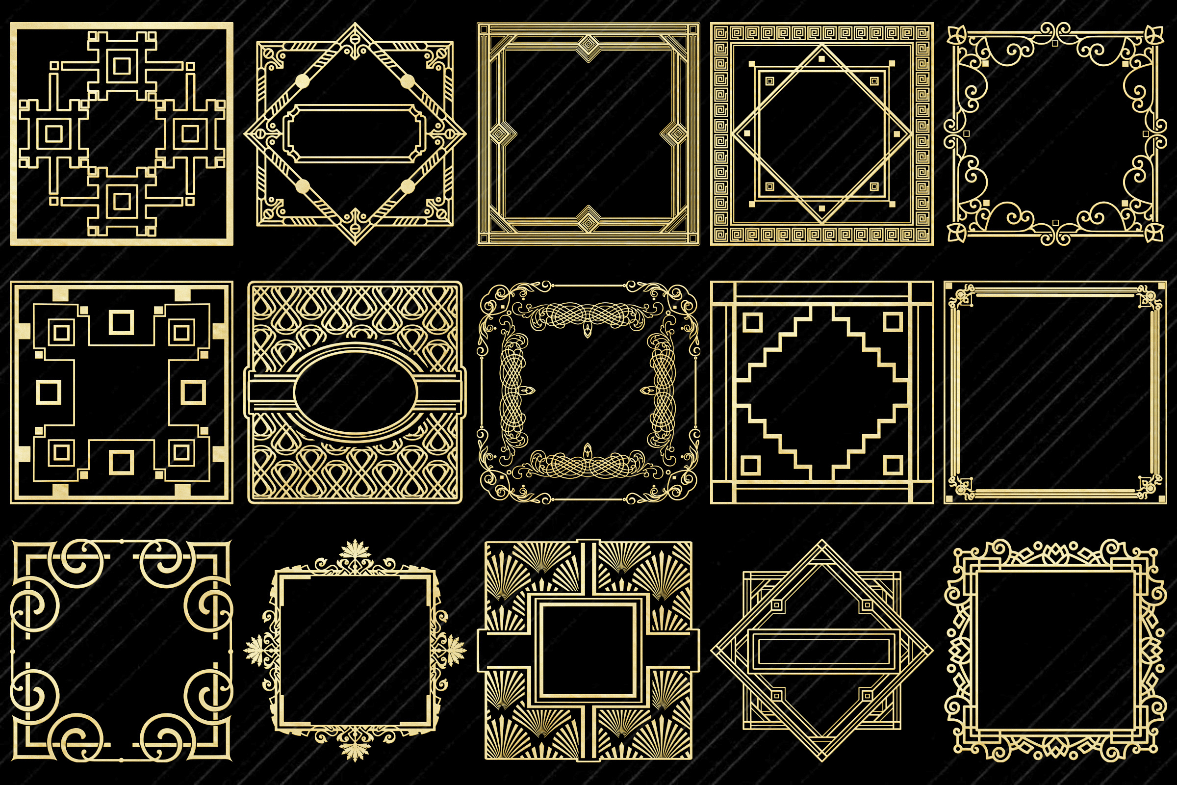 Art Deco/Nouveau Gold Foil Frames, Elements, Labels, Etc. (152688 ...