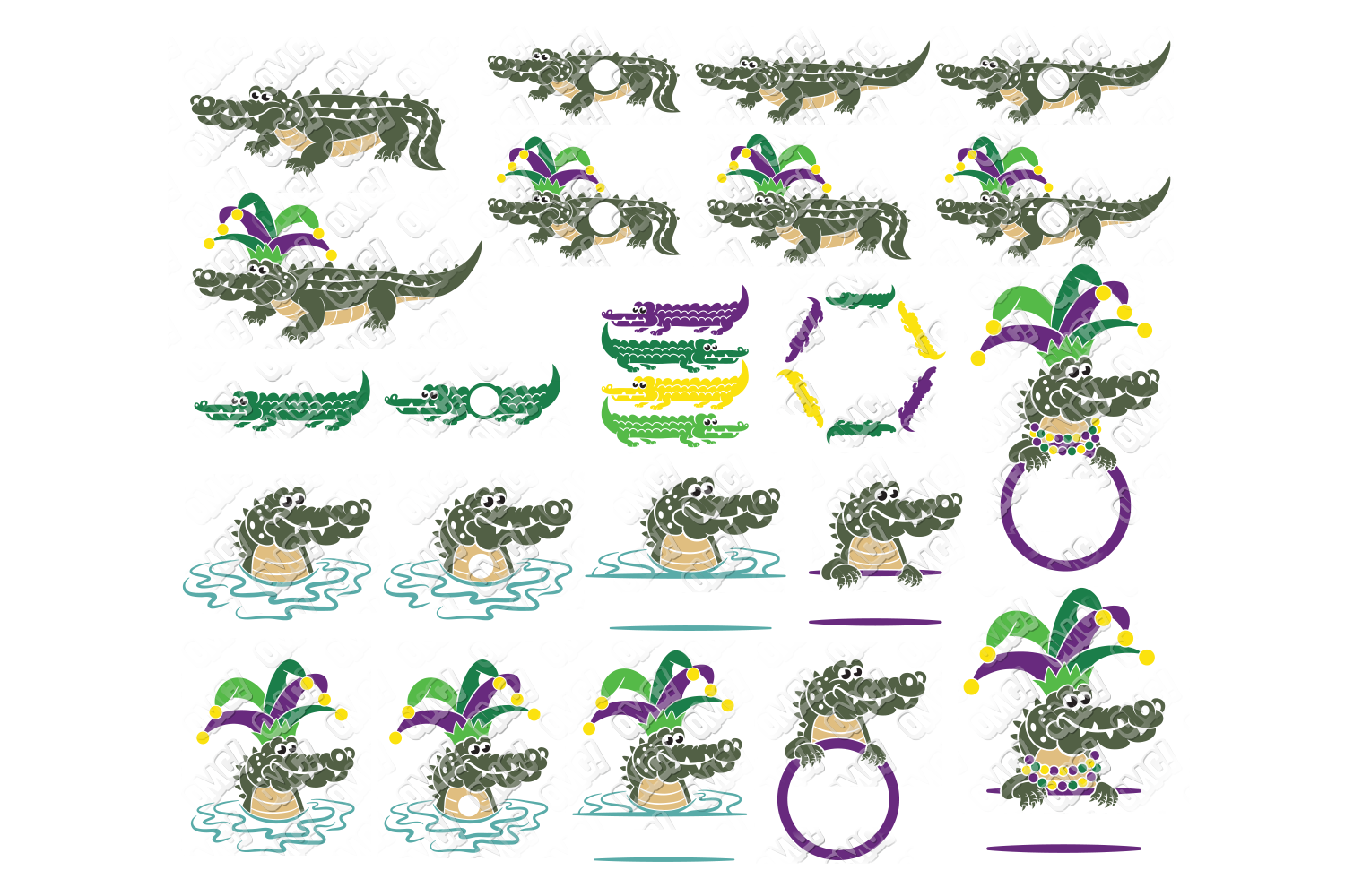 Download Alligator SVG Mardi Gras Gator in SVG, DXF, PNG, EPS, JPG ...