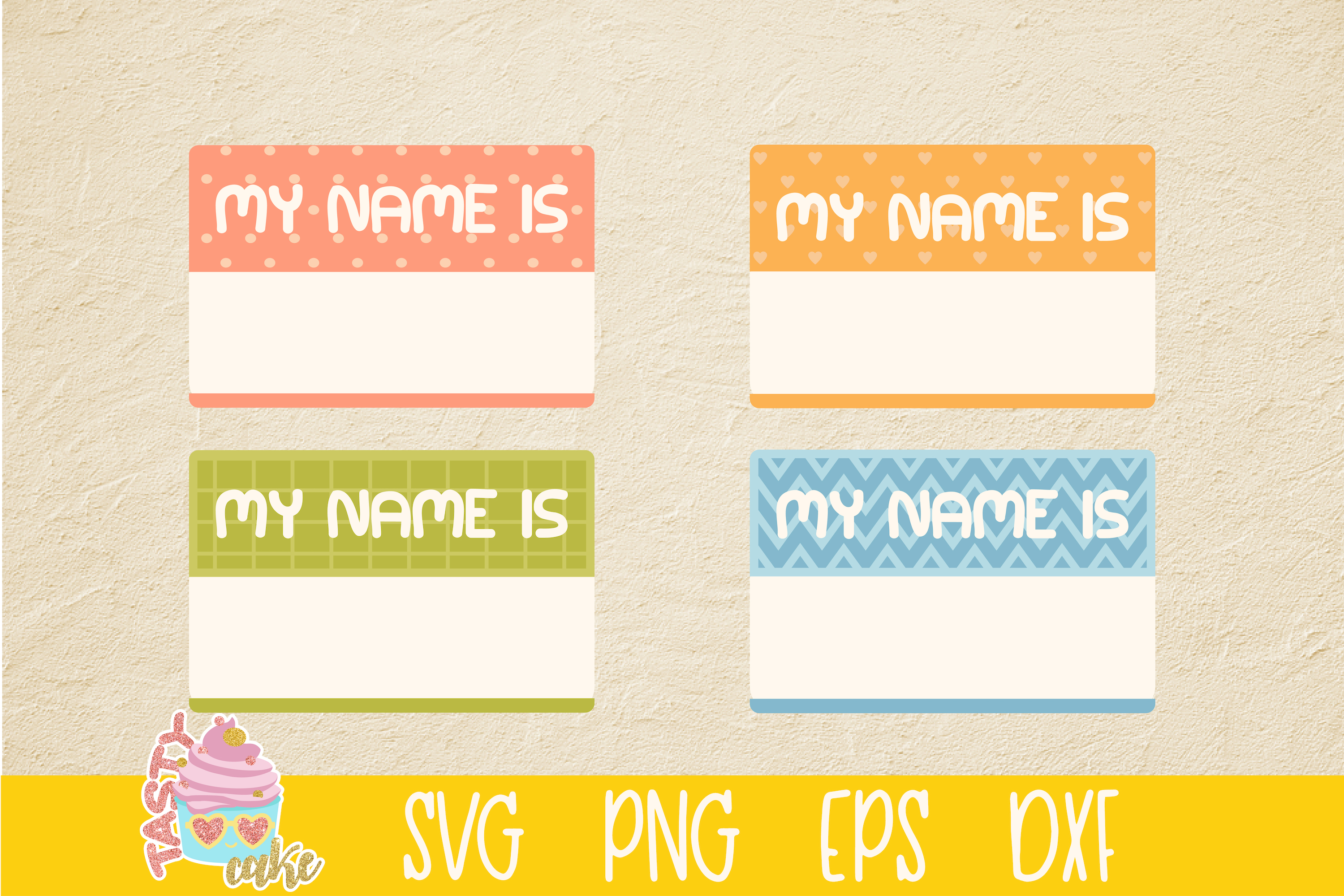 Baby Name Tag Bundle SVG - Hello My Name Is SVG - Name Tag ...