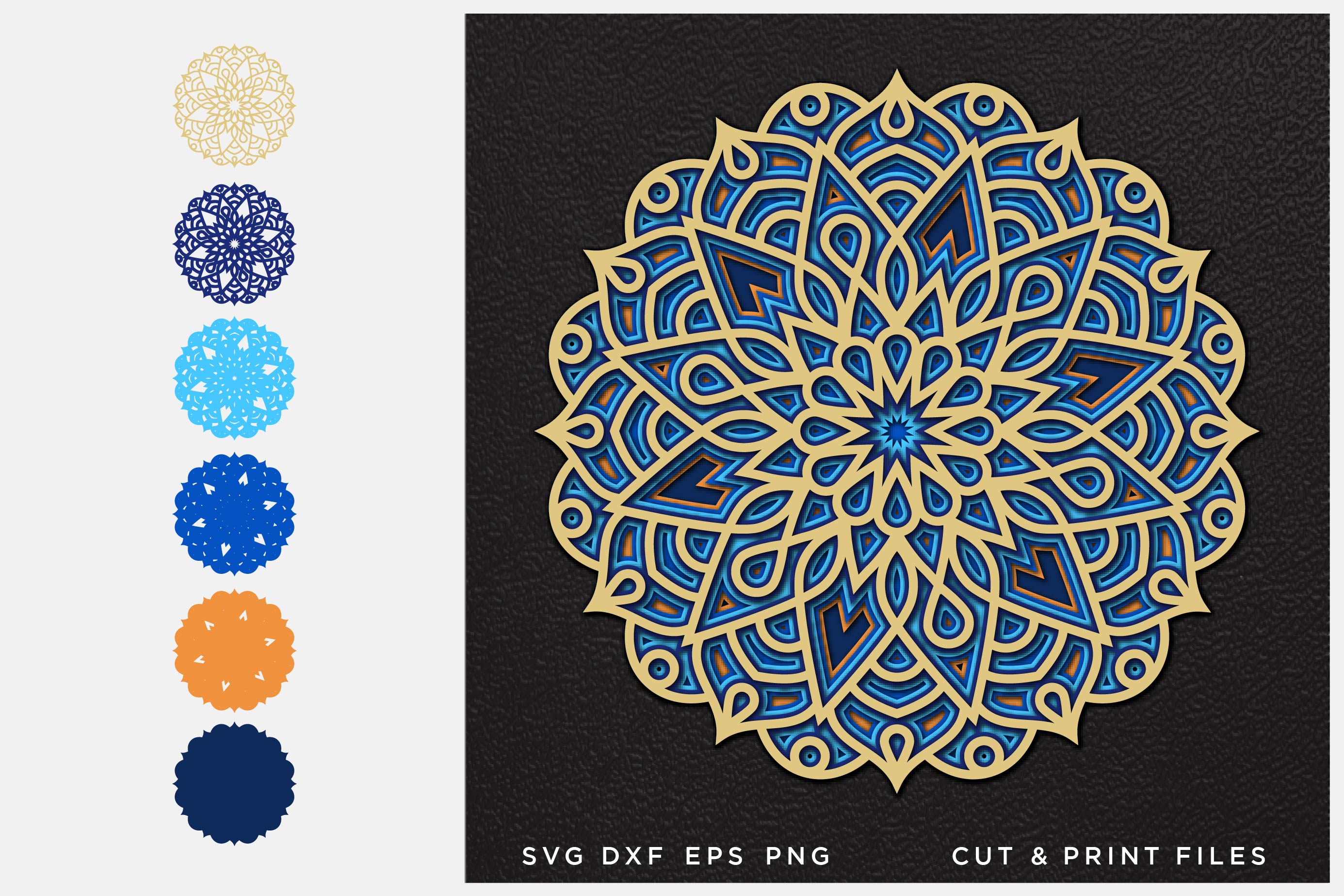 Download Mandala SVG, Cut file Mandala, Cut multilayer Mandala, 3D