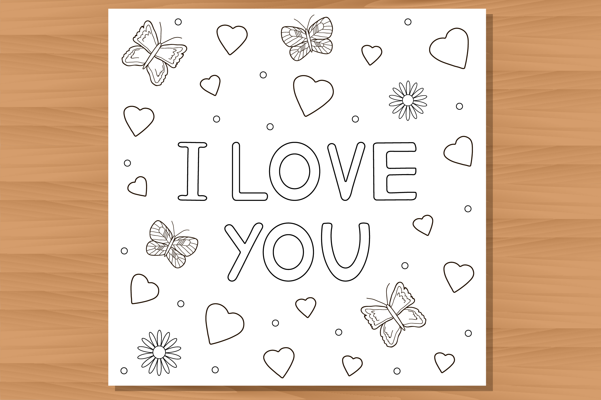 Valentine's day cards. Coloring pages