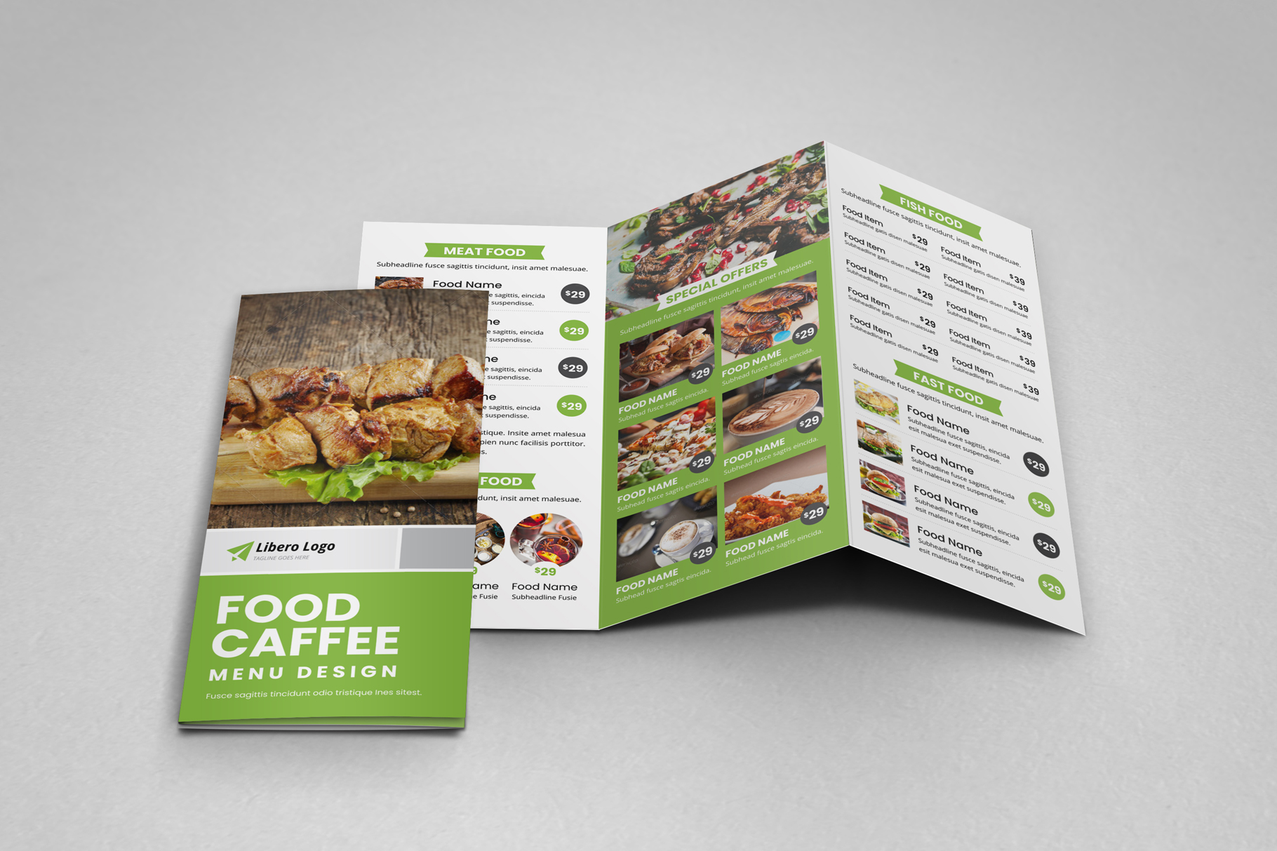 Food Menu Trifold Brochure v2