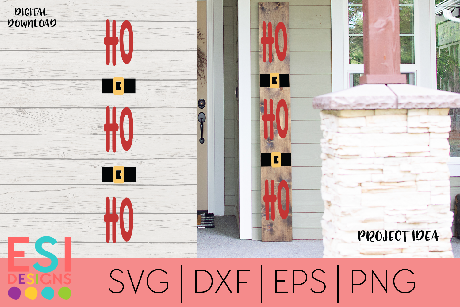 Download Christmas Porch Sign SVG| Ho Ho Ho SVG| Wood Sign