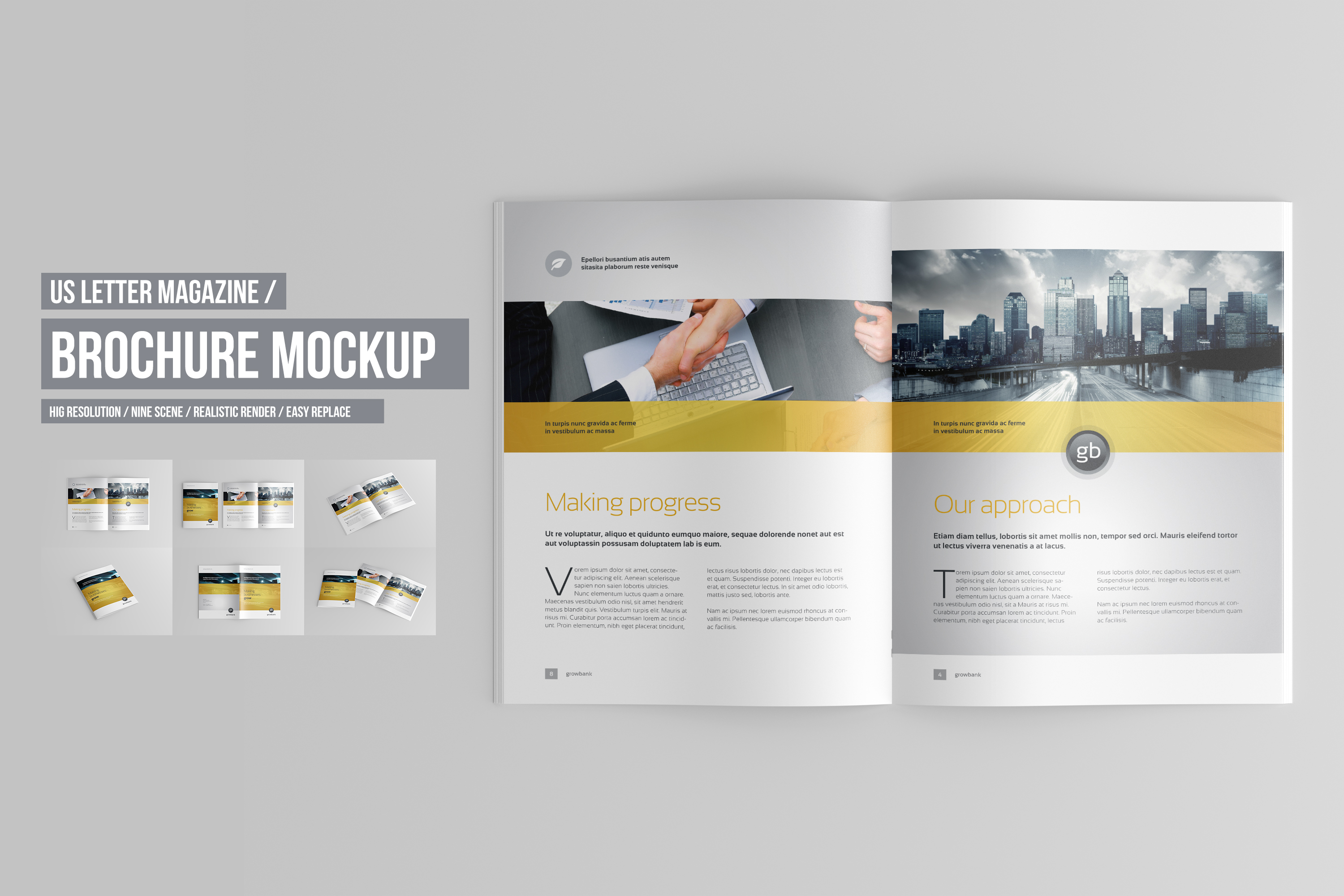 Download US Letter Brochure / Catalog Mockup (146089) | Mock Ups | Design Bundles