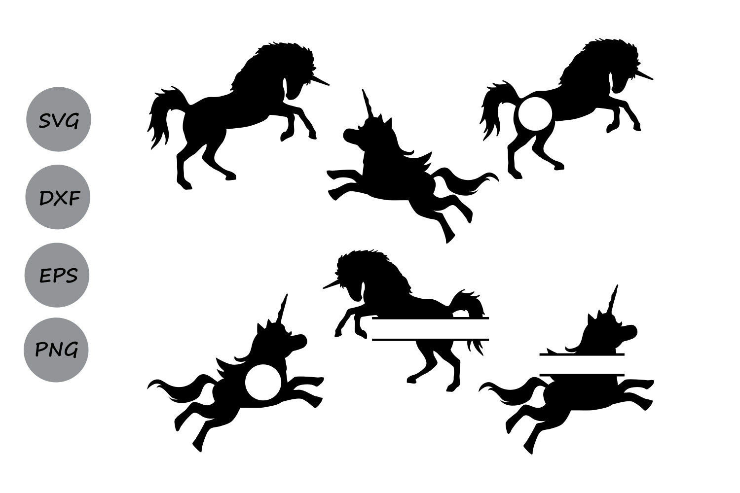 Unicorn Svg files, unicorn monogram svg, Unicorn Silhouette svg