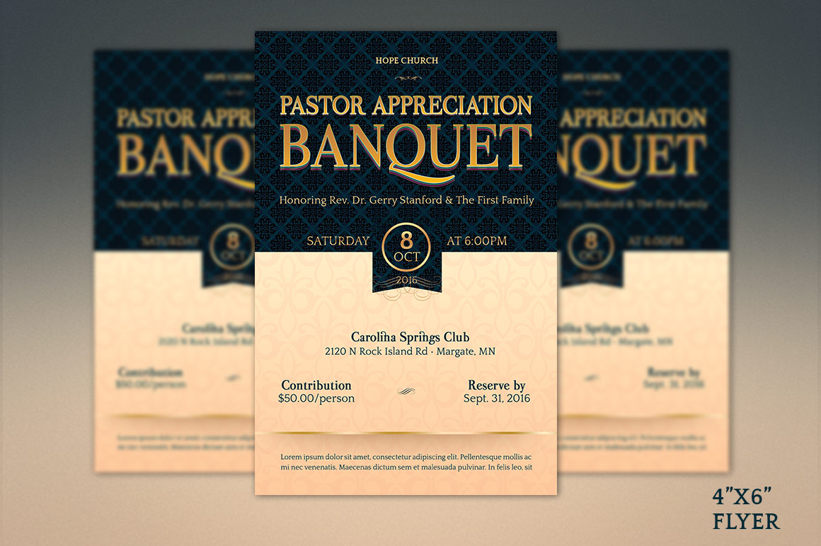 Pastor Appreciation Banquet Template Bundle (5000) Flyers Design
