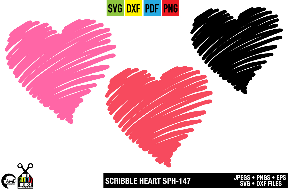 SCRIBBLE HEART SVG, SPH-147 (303401) | Illustrations | Design Bundles