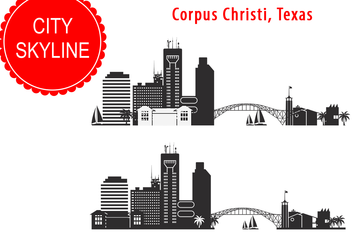 Corpus Christi SVG, Texas SVG, City Vector Skyline, silhouette USA city