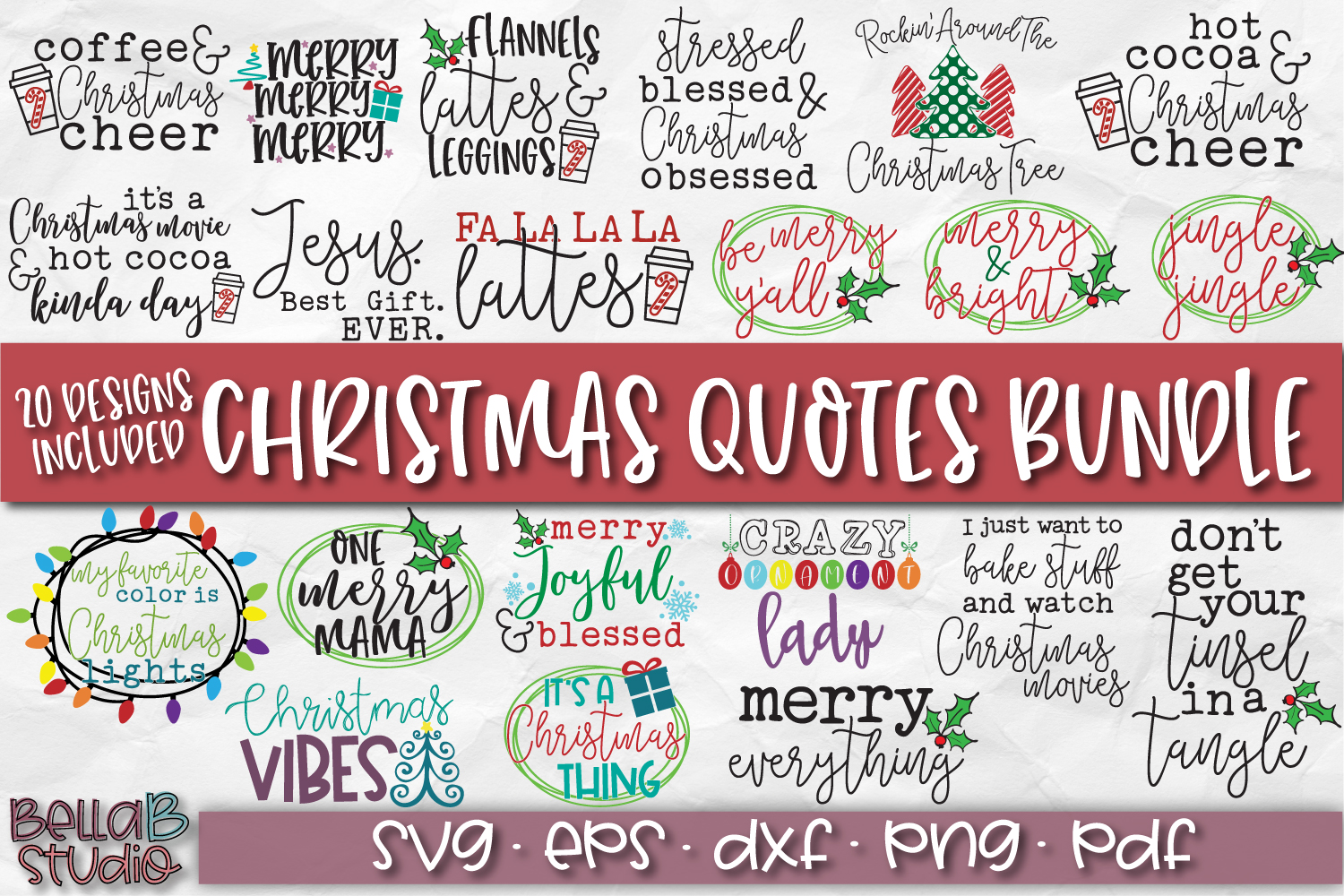 Christmas SVG Bundle, Christmas Quotes Bundle, Christmas SVG