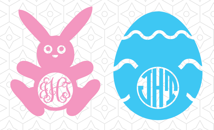 Download Easter Decal Monogram Frames, SVG, DXF and AI Vector Files ...