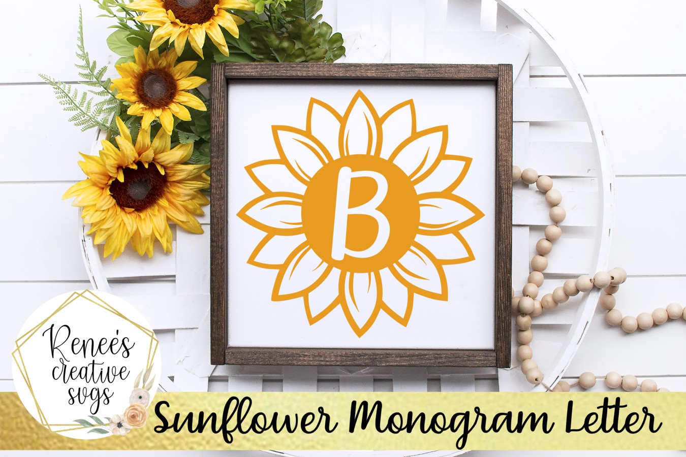 Download Sunflower Monogram Letters| Flower SVG| SVG Cutting File