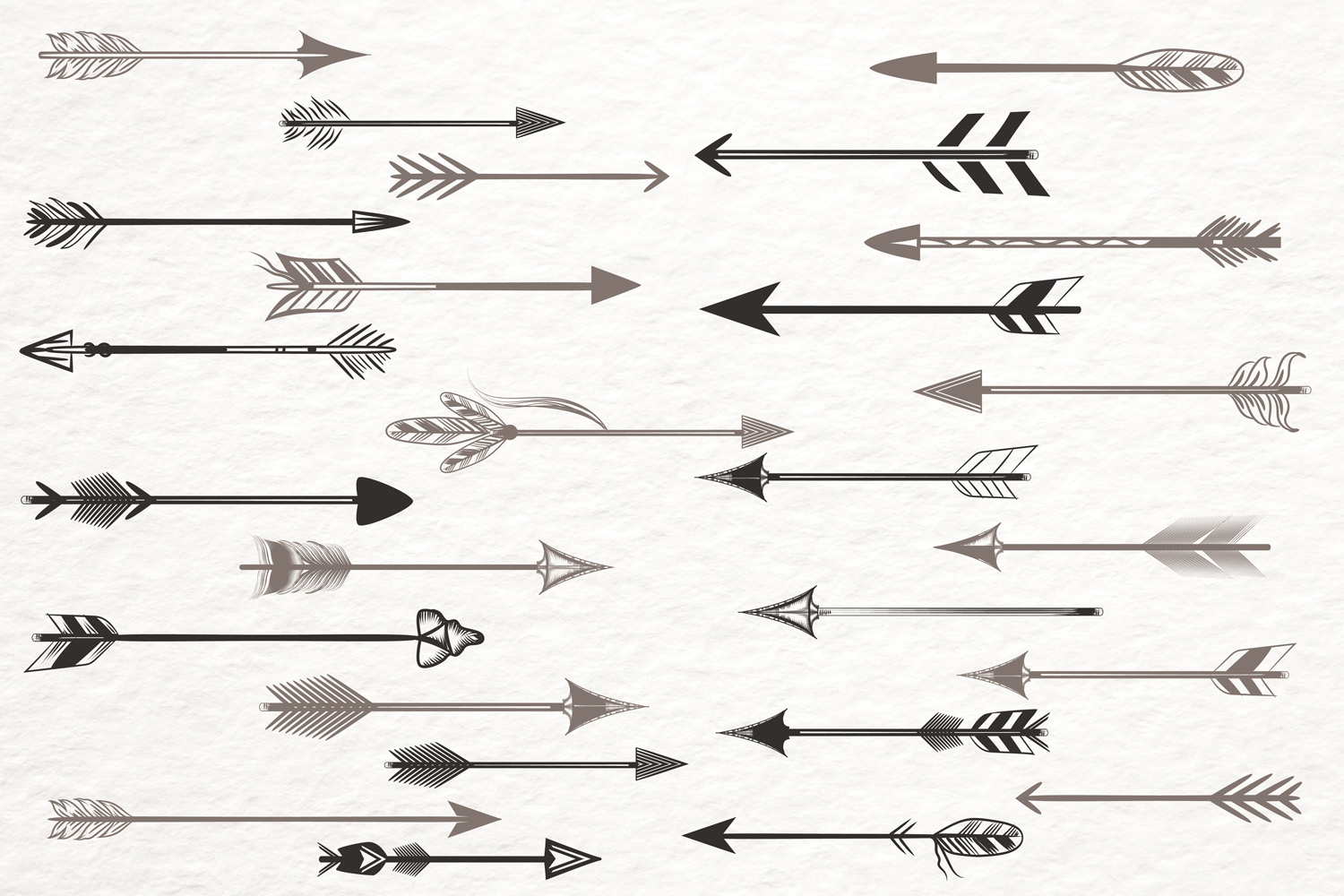 Wild arrow. Vector clipart set