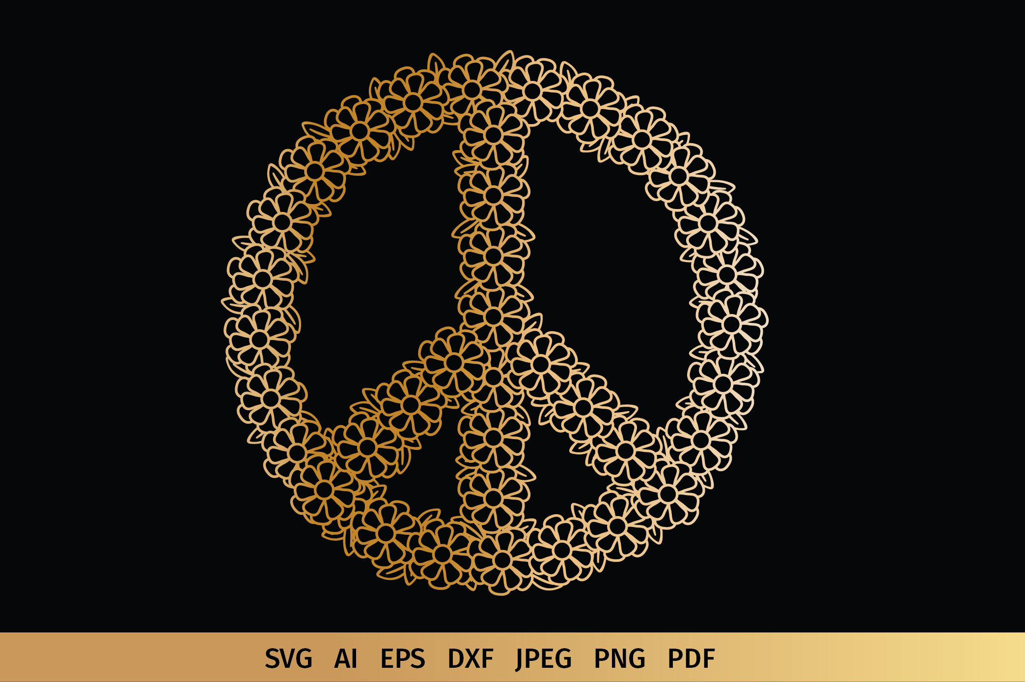 Peace Sign Flowers SVG
