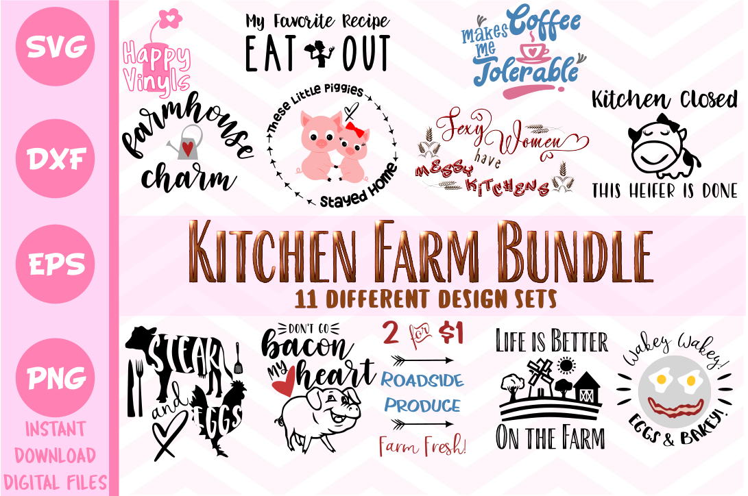 Download 11 Designs Kitchen Farm Bundle - A Kitchen SVG Bundle