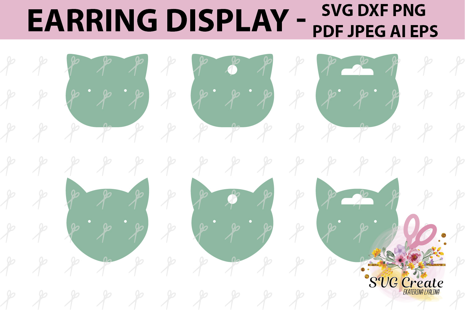 Earring cards svg, earring display svg, display template