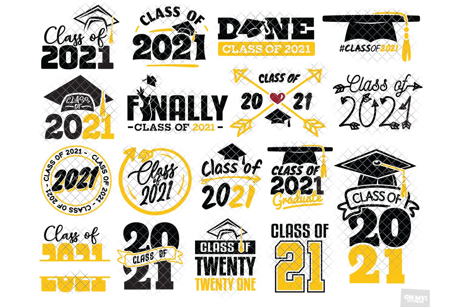 Download Free SVG Cut File - Senior Class of 2021 Typography Graduation SVG ...