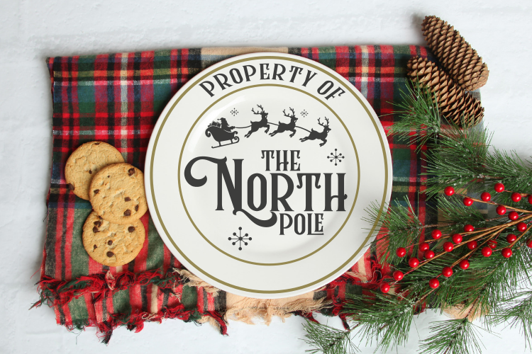 Property of the North pole Round plate svg cut file