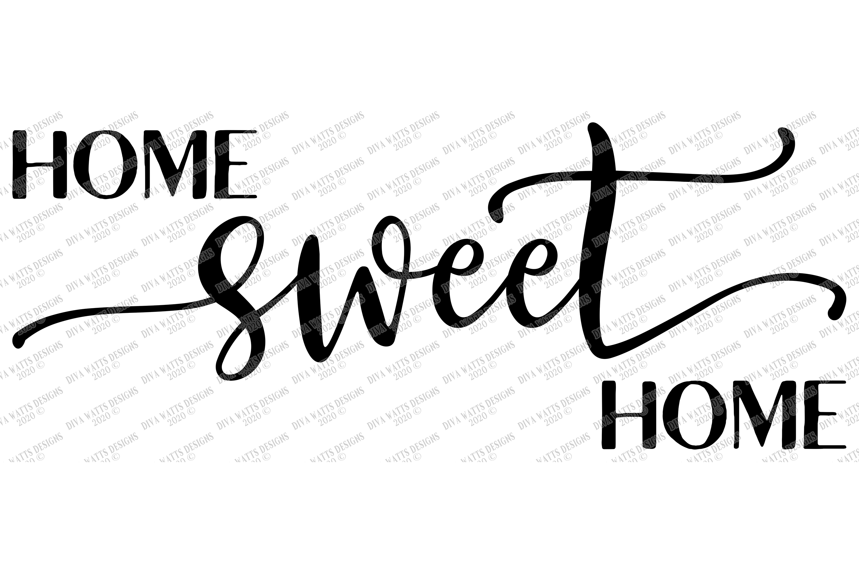 Download Home Sweet Home - Farmhouse Script - Sign - SVG - PNG - JPG